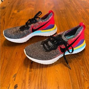 Size 8 - Nike Epic React Flyknit 2 Black University Red.